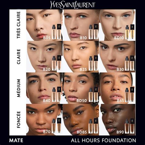 yves saint laurent all hours foundation bd55|ysl foundation color chart.